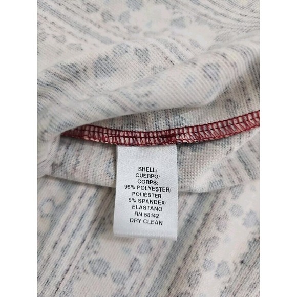 Maggy L Weekend Shift Dress Size 12 Geometric Print 3/4 Sleeve Red Blue Career. - Picture 4 of 9